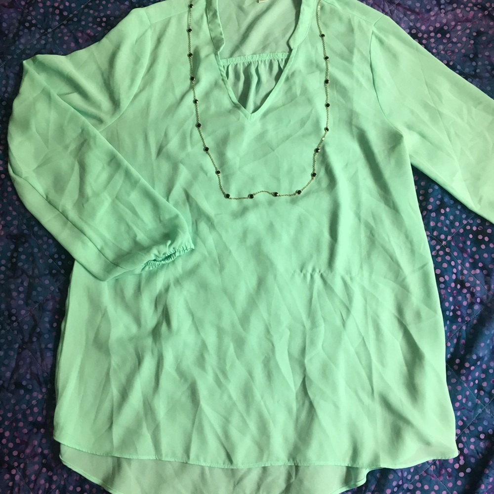 Mint Chiffon Blouse